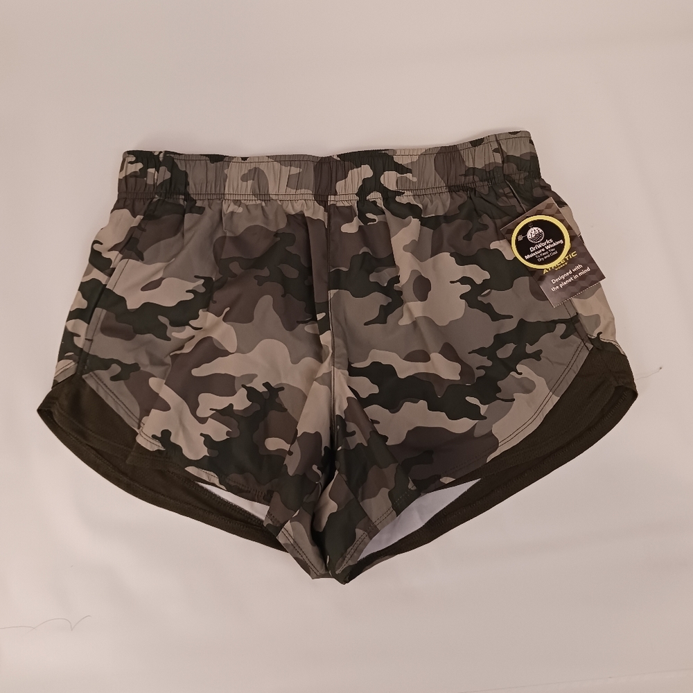 Green camo athletic shorts